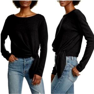 ALLUDE Black Cashmere Pull Through Twist Sweater Size Medium